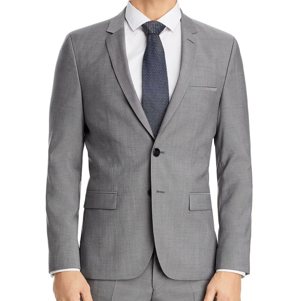 Hugo Boss Mens 'Arti' Gray Sharkskin Extra-Slim Fit Sport Coat Blazer 44R
